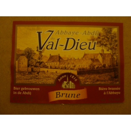 Etiquette de bière - Val-Dieu - Brune