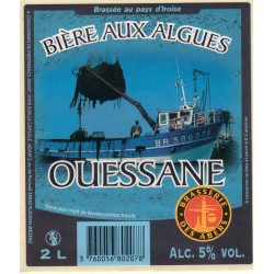Etiquette de bière - Ouessane - Bière aux algues - 2L