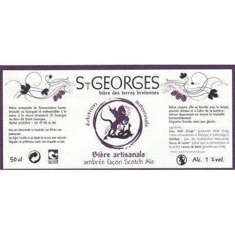 Etiquette de bière - St-Georges - ambrée - 50cl