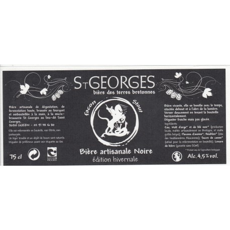 Etiquette de bière - St-Georges - noire - 75cl