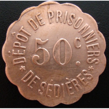 Monnaie de nécessité - 50 c - Dépot de prisonniers de Sédières (14/18)