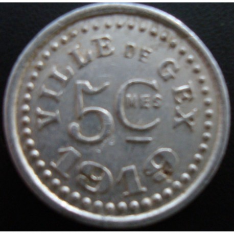 Monnaie de nécessité - 5 c - Ville de Gex - 1919