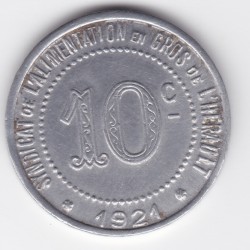 Monnaie de nécessité - 10c - Syndicat de l'alimentation en Gros de l'Hérault - 1921