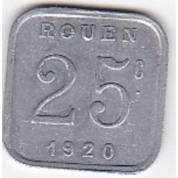 Monnaie de nécessité - 25 c - Ligue des commerçants rouennais - 1920