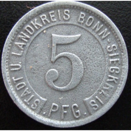 Monnaie de nécessité - 5 pfennig - Bonn-Siegkreis - 1919