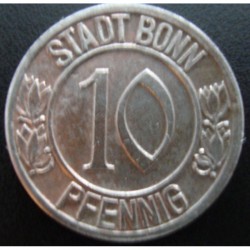 Monnaie de nécessité - 10 pfennige - Bonn - Ludwig van Beethoven - 1920