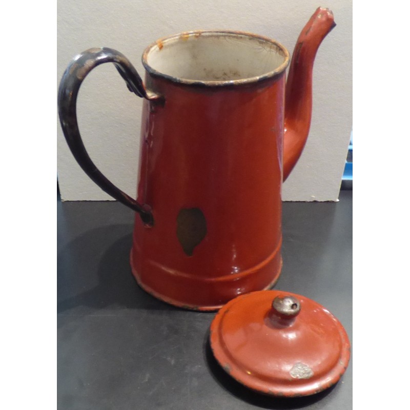 Théière émaillée Vintage 1,7 L - Induction Compatible, Design Rétro, Rouge, Bec Large