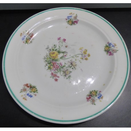 Assiette plate fleurie - Vintage