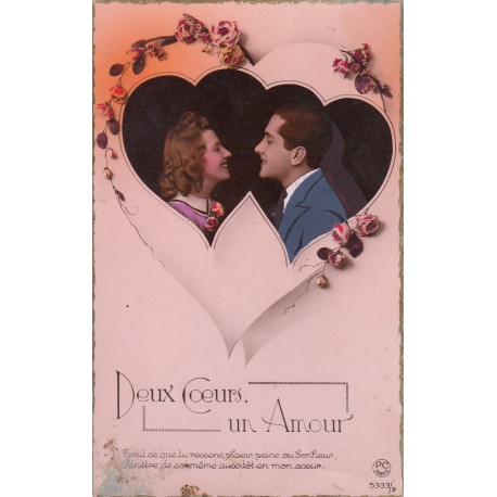 Carte postale - Deux coeurs, un amour