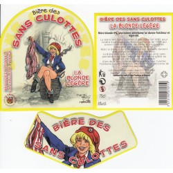 Etiquette de bière - Bière des sans culottes - La blonde légère