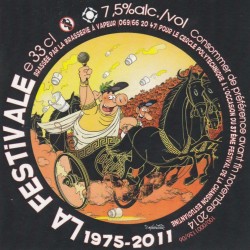 Etiquette de bière - La Festivale - 1975 - 2011 - 9 X 9 cm