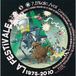 Etiquette de bière - La Festivale - 1975 - 2010 - 9 X 9 cm