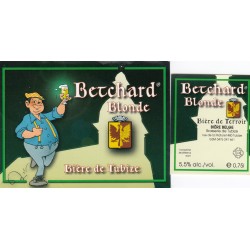 Etiquette de bière - Berchard Blonde - Bière de Tubize - 10,3 X 7,8 cm