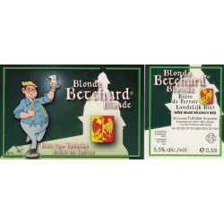Etiquette de bière - Berchard Blonde - Bière de Tubize - 9 X 6 cm