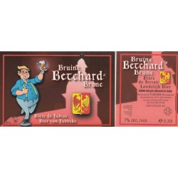 Etiquette de bière - Berchard Brune - Bière de Tubize - 9 X 6 cm
