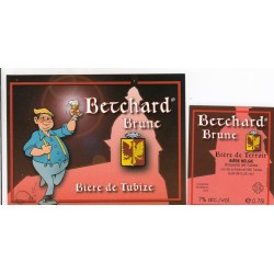 Etiquette de bière - Berchard Brune - Bière de Tubize - 10,3 X 7,8 cm