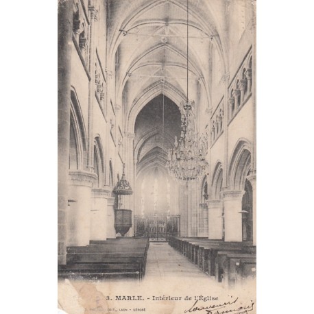 Carte postale - Marle - Intérieur de l'église