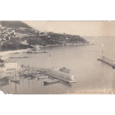 Carte postale - Nice - Le port et le mont Boron