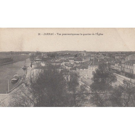 Carte postale - Jarnac - Vue panoramique sur le quartier de l'église