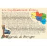 Carte postale - Les cinq départements bretons