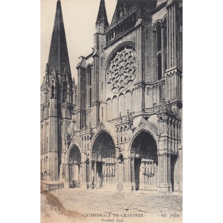 Carte postale - Cathédrale de Chartes - Portail sud