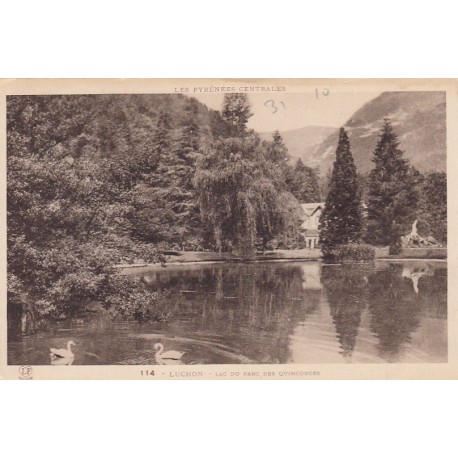 Carte postale - Luchon - Lac duparc des quinconces