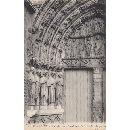 Carte postale - Bordeaux - La Cathédrale - Détail de la porte Royale