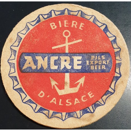 Sous bock de bière - ANCRE bière d'Alsace - Ancien, épais