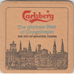 Sous bock de bière - Carlsberg, the glorious beer of Copenhagen - très épais et ancien