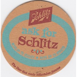 Sous bock de bière - Ask for Schlitz
