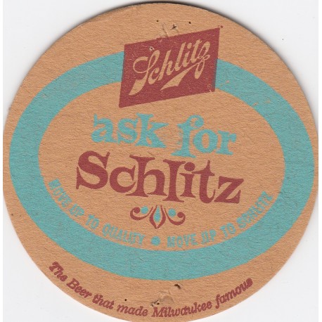 Sous bock de bière - Ask for Schlitz