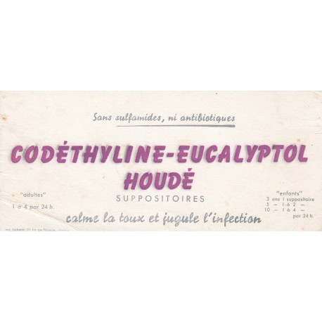 Buvard - Codéthyline-Eucalyptol Houdé, suppositoires